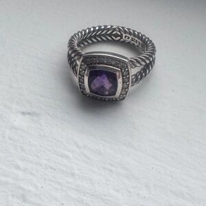 David Yurman Albion Amethyst diamond cable ring